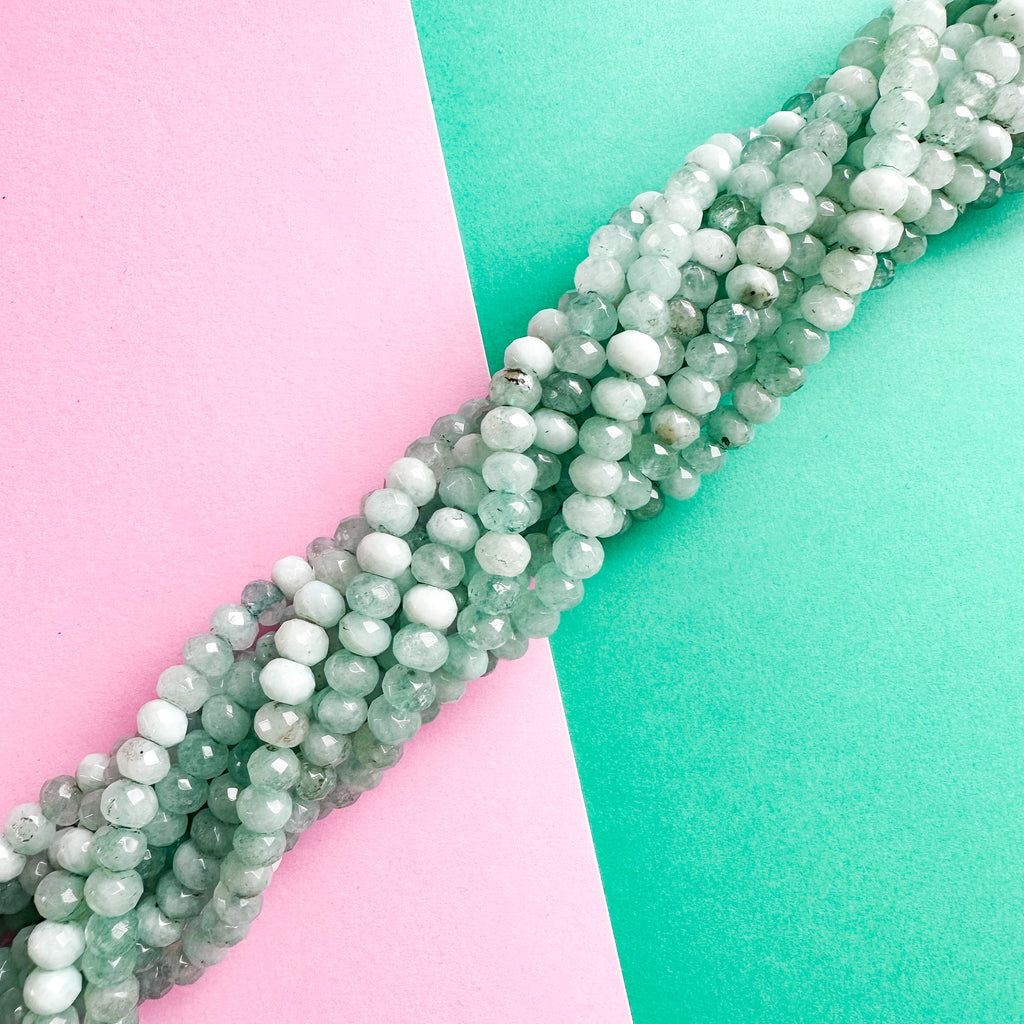 8mm Aquamarine Dyed Jade Rondelle Strand – Beads, Inc.