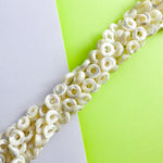 12mm White Mother of Pearl Open Donut Coin Strand