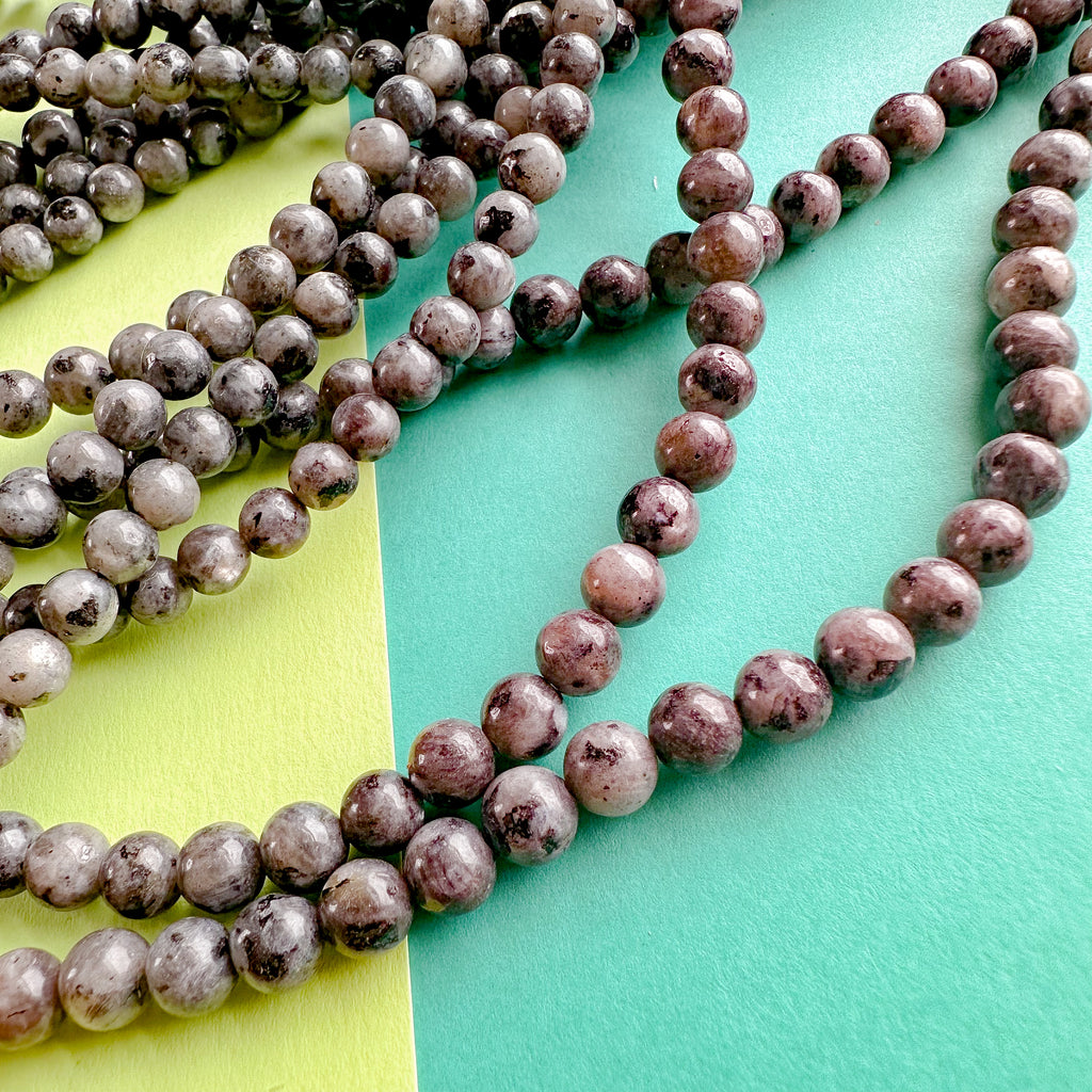 6mm Spotted Labradorite Rounds Strand Beads, Inc.