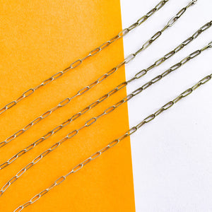 7mm Electroplated Distressed Silver Flat Paperclip Chain