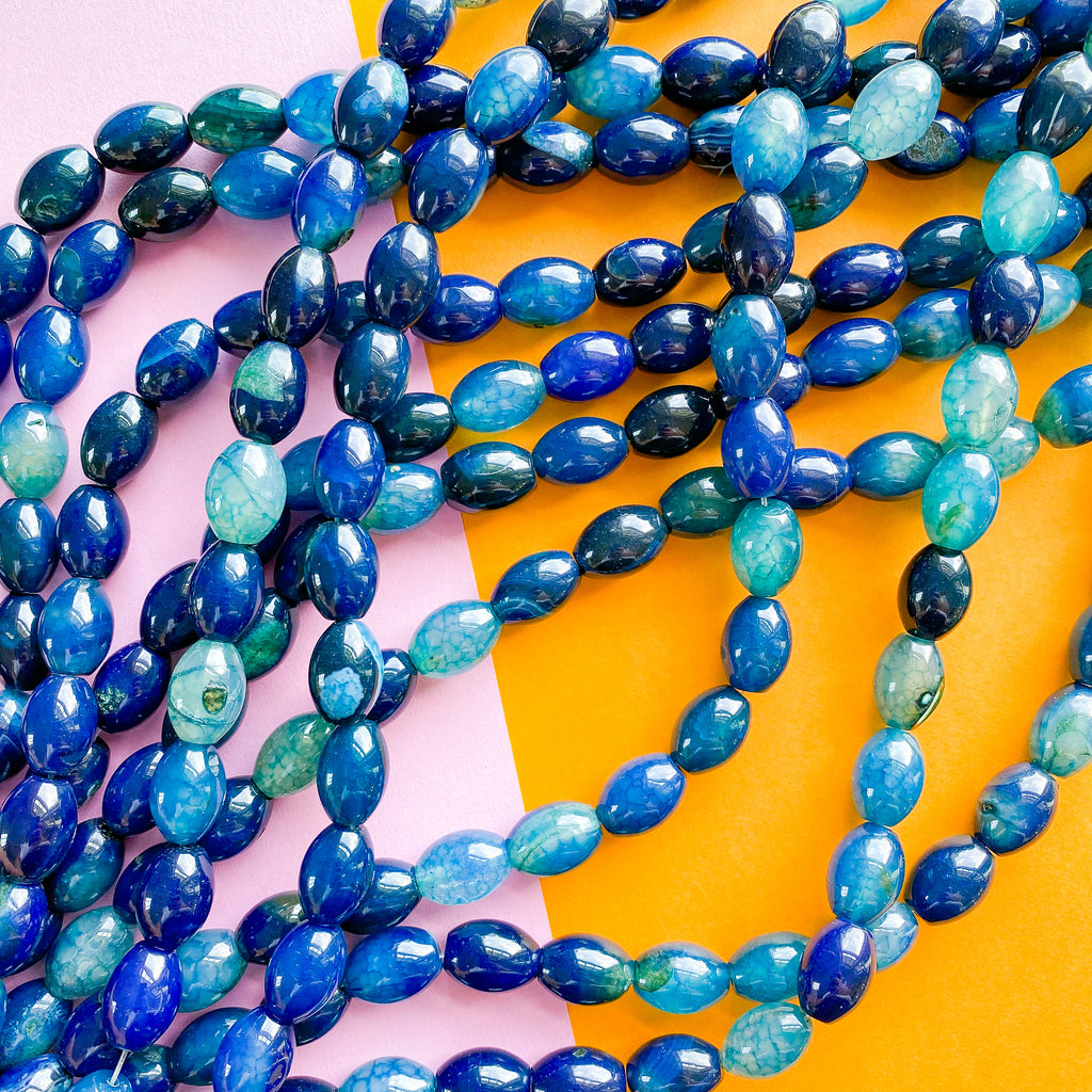 12mm Blueberry Dyed Agate Barrel Strand Beads, Inc.