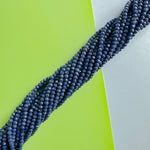 4mm Opaque Navy Faceted Crystal Rondelle Strand
