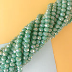 6mm Iridescent Forest Faceted Chinese Crystal Rondelle Strand