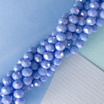 6mm Iridescent Carolina Blue Faceted Chinese Crystal Rondelle Strand