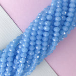 6mm Horizon Blue Faceted Chinese Crystal Rondelle Strand