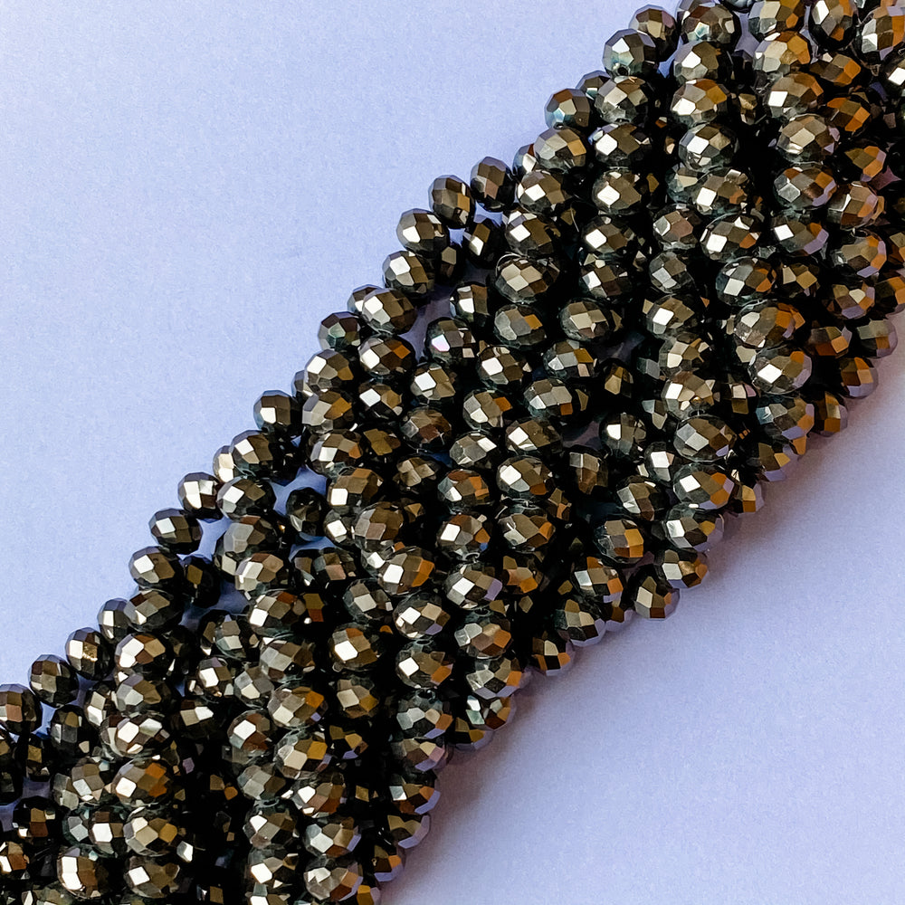 6mm Mink Opaque Faceted Chinese Crystal Strand