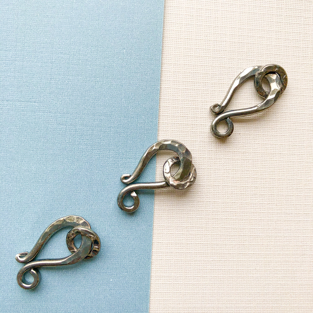 Hook and Eye Clasp, Gold Hook Clasp Set, Shepherds Hook Clasp