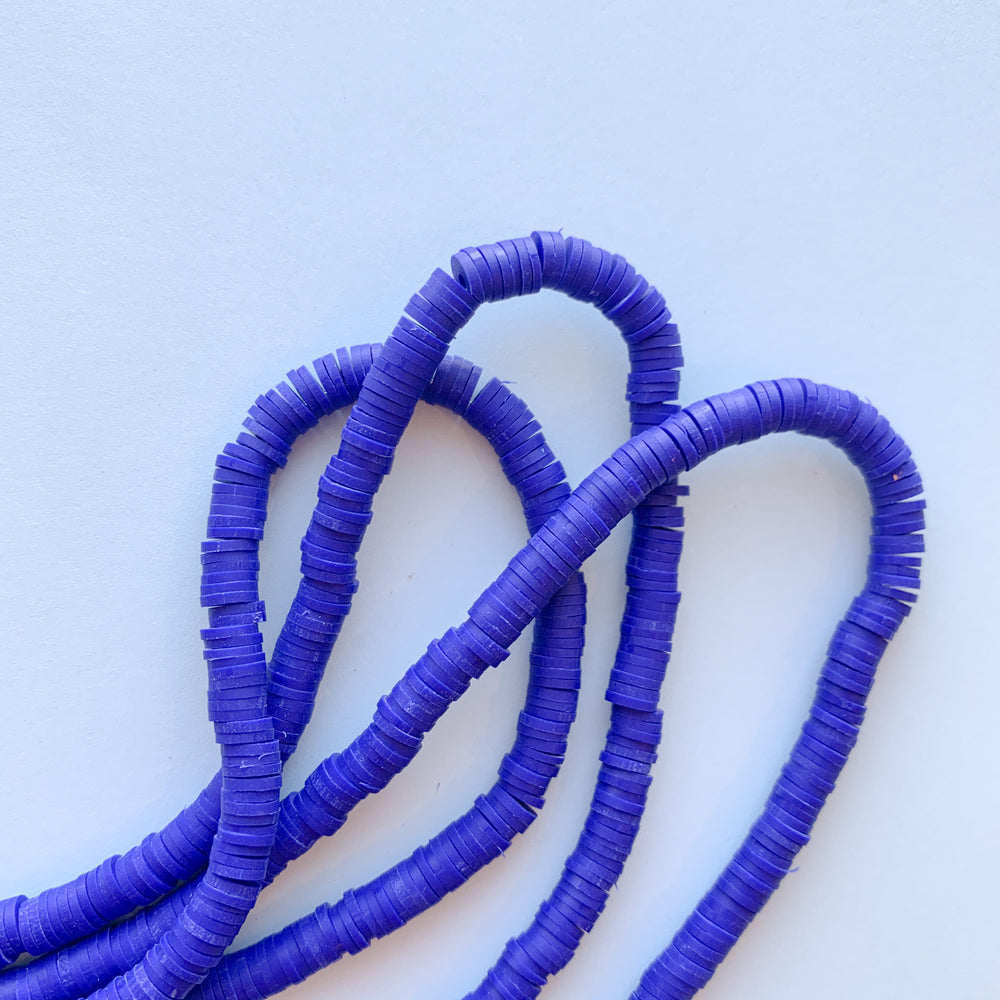 6mm Blue Pantsuit Polymer Clay Heishi Strand