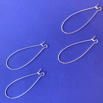 48mm Silver Kidney Ear Wire - 4 pack