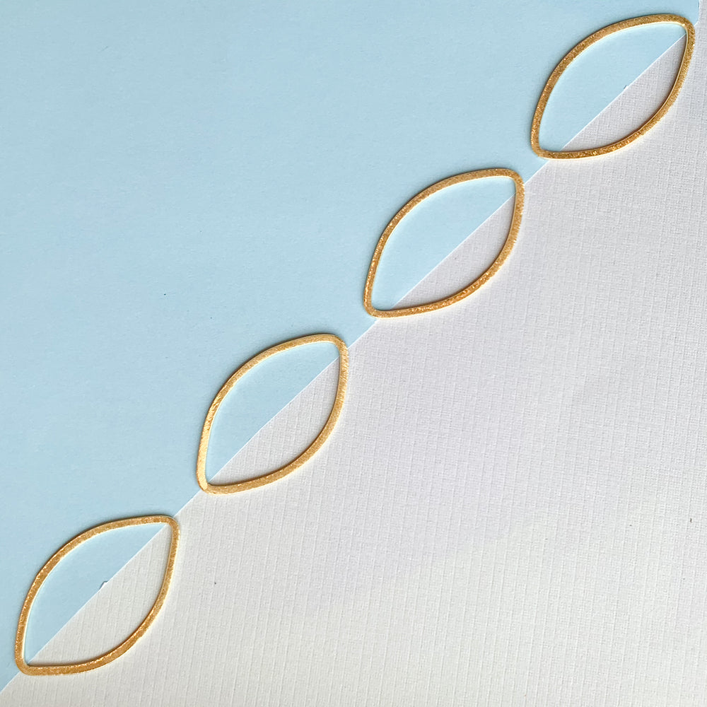 Brushed Gold Marquis Ring - Pack of 4 - Christine White Style