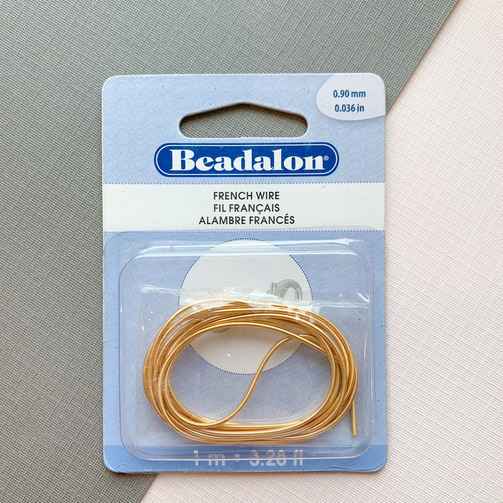 .9mm Gold French Wire - Christine White Style