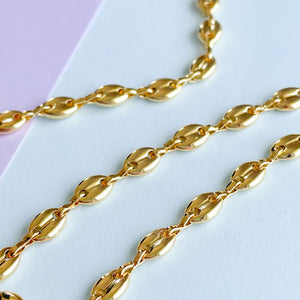 6mm Gold Plated Oval Link Chain