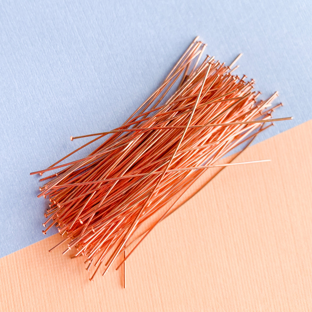 2" Shiny Copper 24 Gauge Headpin - 144 Pack