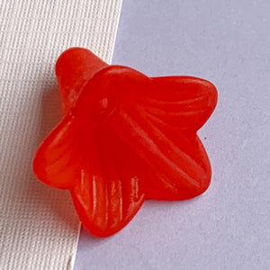 22mm Matte Acrylic Red Flower Beads - 6 Pack