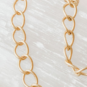 5mm Brushed Gold Curb Chain - Christine White Style
