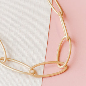 18mm Brushed Gold Rounded Paperclip Chain