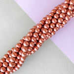 8mm Rose Gold Wood Rounds Strand