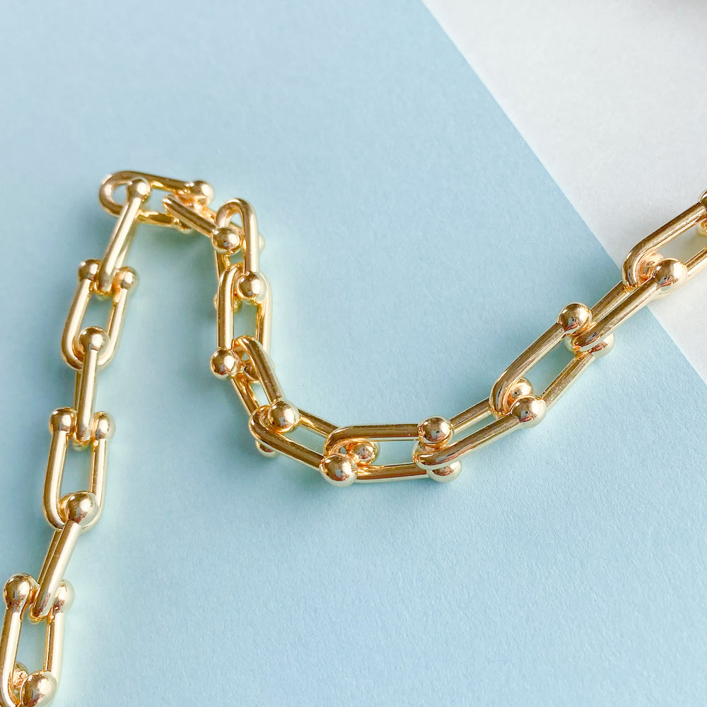 8mm Gold Plated U-Link Chain