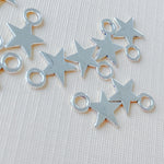 8mm Silver Pewter Star Charm - 20 Pack