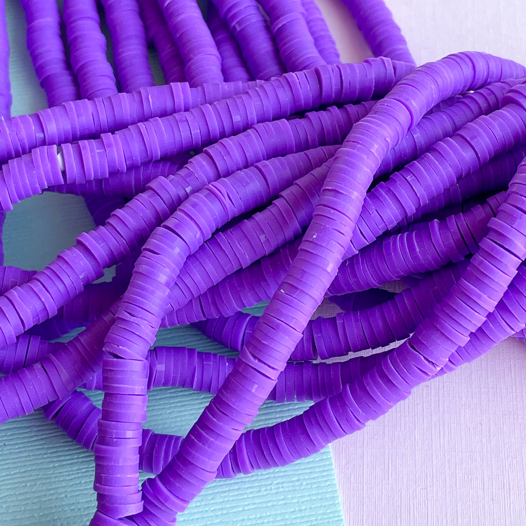 6mm True Purple Polymer Clay Heishi Strand Beads, Inc.
