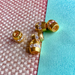 8mm Heavy Gold Plated Large-Holed Pave Accent Bead