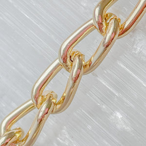 9mm Shiny Gold Plated Aluminum Curb Chain
