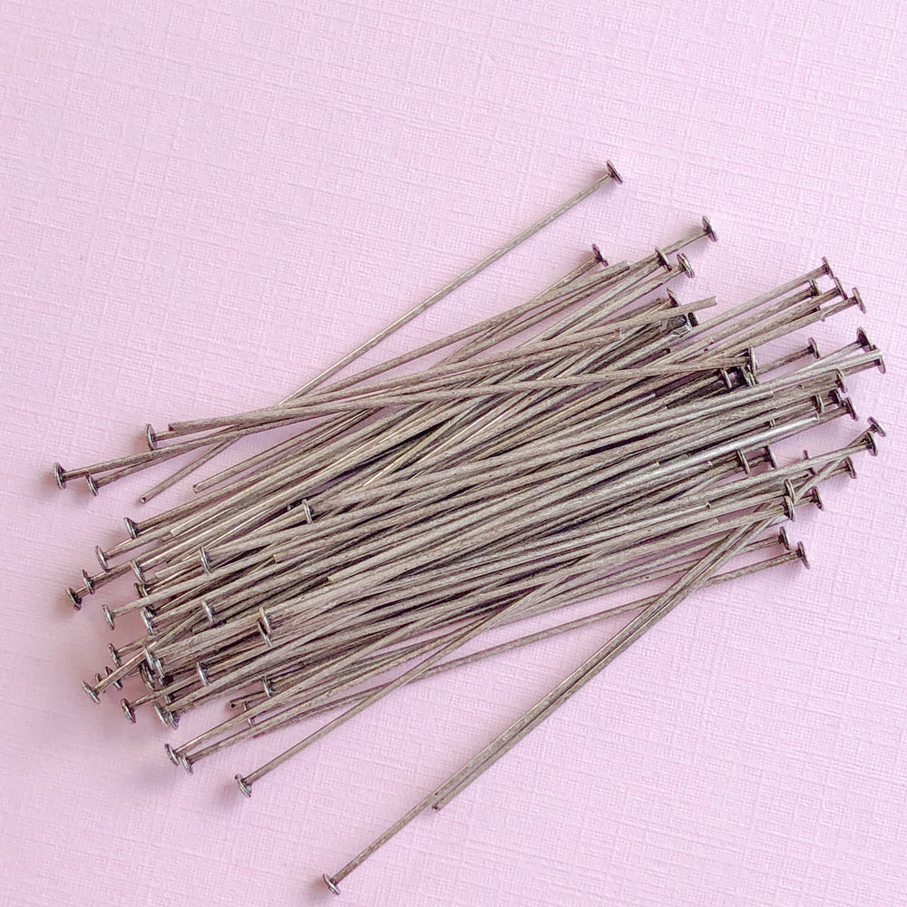 2" Distressed Silver 20g Headpin Pack - Christine White Style