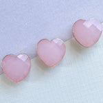 16mm Lilac Faceted Crystal Bezel Heart - 3 Pack