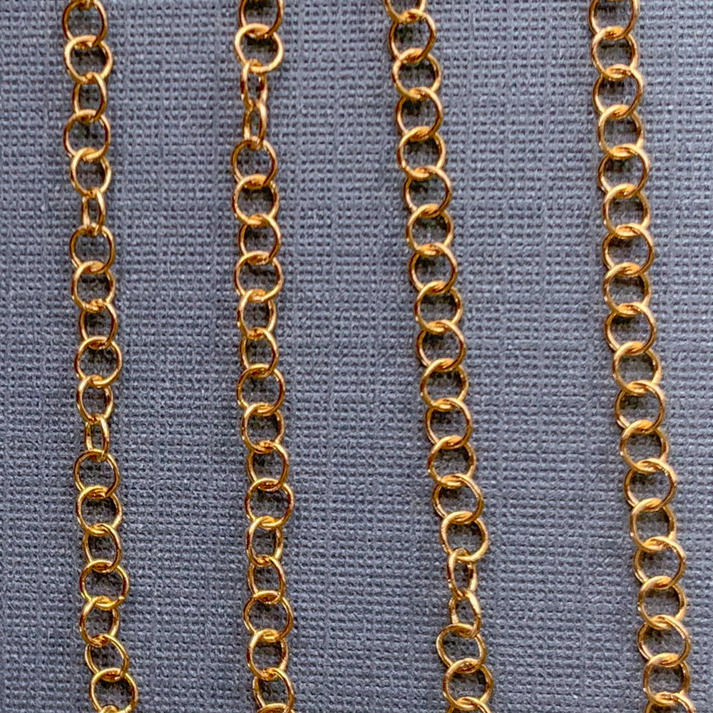 3mm Shiny Plated Gold Round Chain