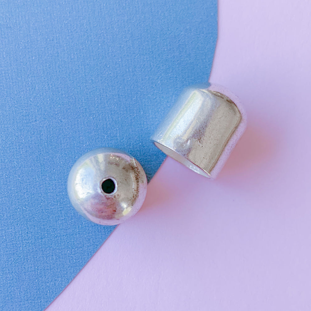 13mm Silver Bullet Cap -2 Pack - Beads, Inc.