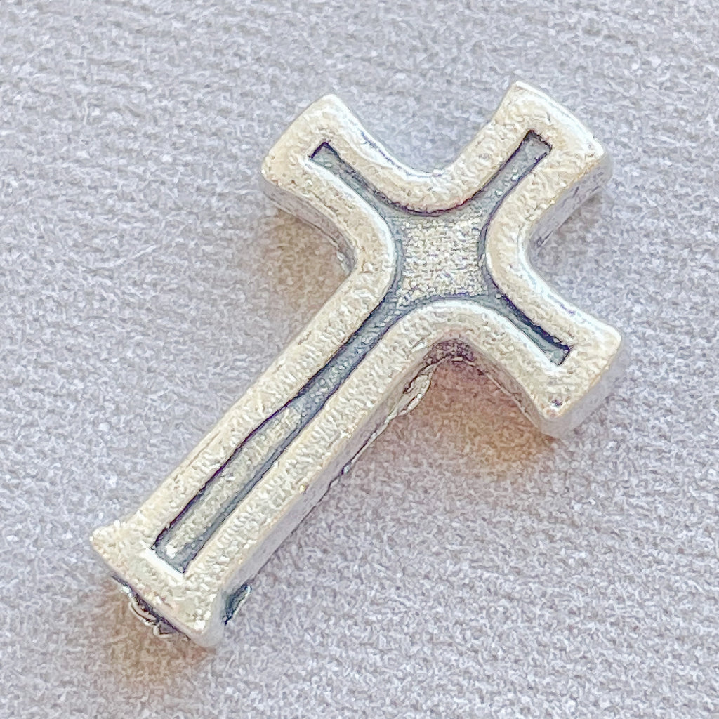 15mm Silver Pewter Cross Bead - 6 Pack – Beads, Inc.