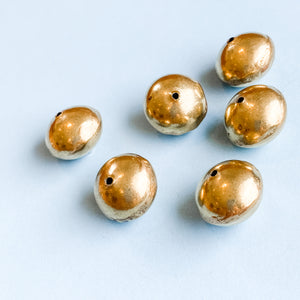 19mm Gold Brass Handmade Saucer Bead - Pack of 6