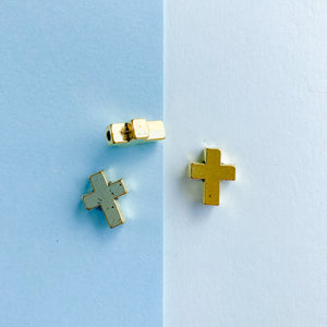 15mm Gold Pewter Cross Bead - 6 Pack