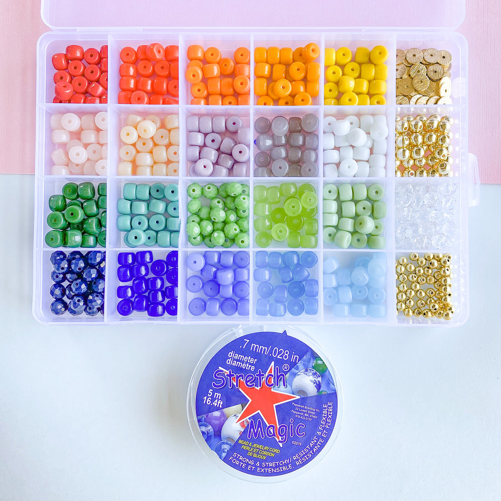 8mm Rainbow Roller and Rondelle Bead Box Set 500 pieces+
