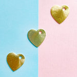 21mm Brushed Gold Heart - 3 Pack