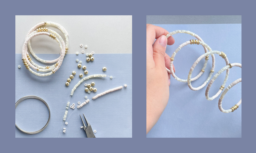 Chunky Beaded Gemstone Memory Wire Wrap Bracelet / Summer - Etsy