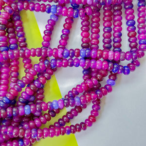 8mm Purple Party Smooth Dyed Jade Rondelle Strand