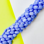 12mm Opaque Periwinkle Blue Faceted Crystal Oval Strand