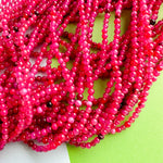 4mm Bright Pink Smooth Round Agate Strand