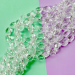 12mm Clear Faceted Crystal Oval Strand