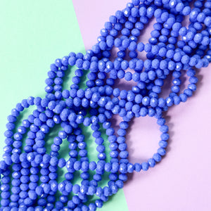 6mm Primary Blue Faceted Crystal Rondelle Strand
