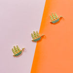 20mm Gold Pave Schooner Ship Charm
