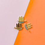 20mm Gold Pave Schooner Ship Charm