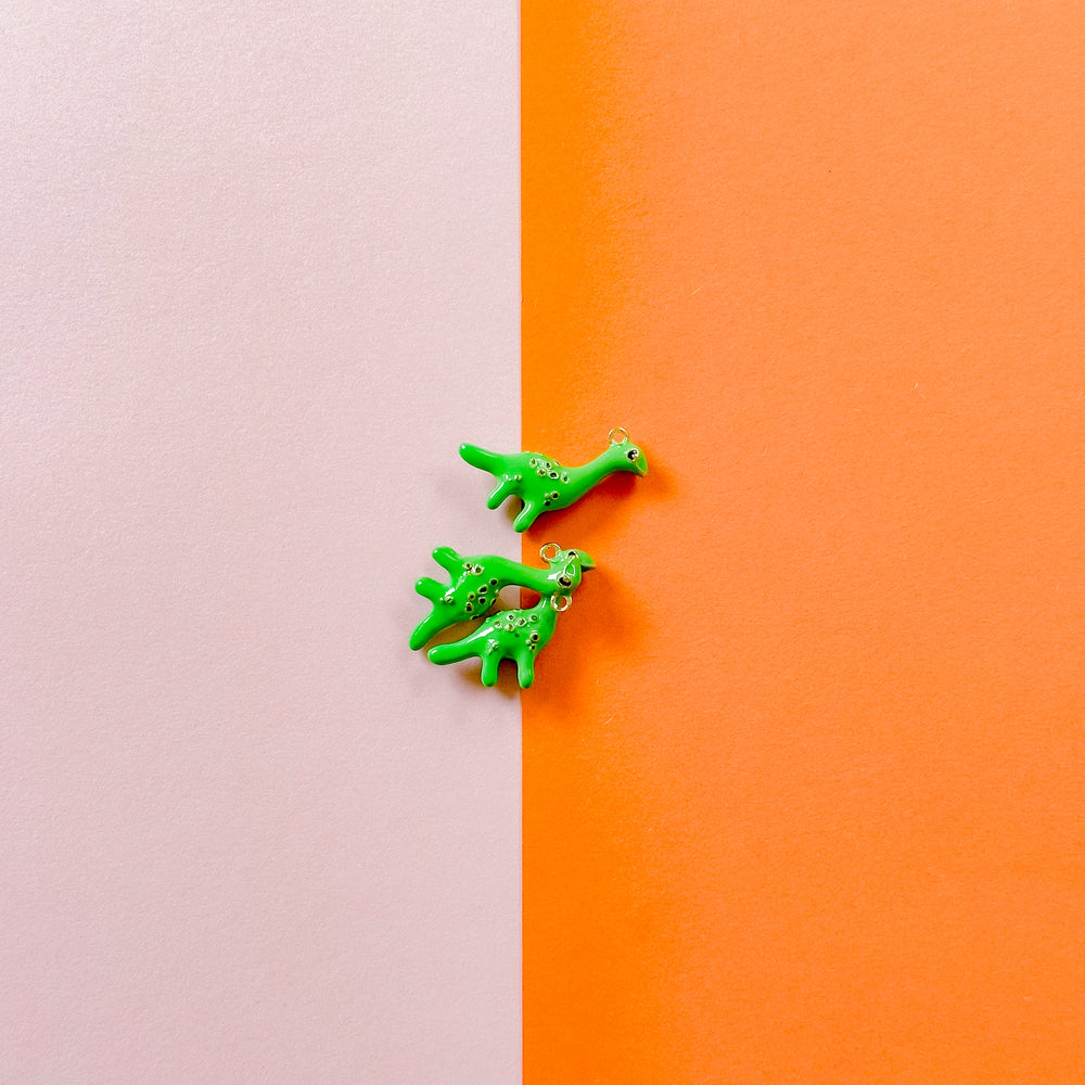 22mm Green Enamel Brontosaurus Charm