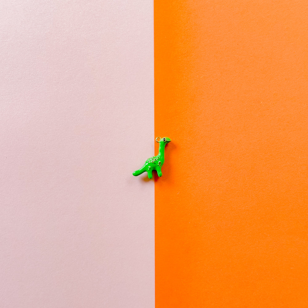22mm Green Enamel Brontosaurus Charm