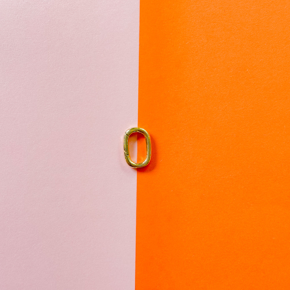 22mm Shiny Gold Charm Enhancer Oval Pushgate Clasp