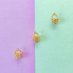 14mm Shiny Gold Basket Charm