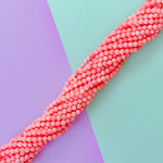 5mm Coral dyed Mother of Pearl Rounds Strand