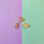 15mm Gold Pave Treasure Crab Charm