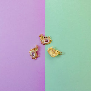 15mm Gold Pave Treasure Crab Charm